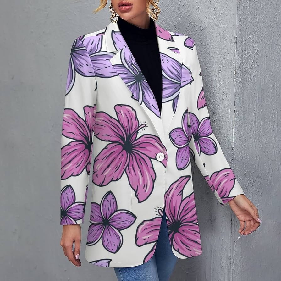 Amazon.co.jp: スーツコート テーラードジャケット レディース 紫の花